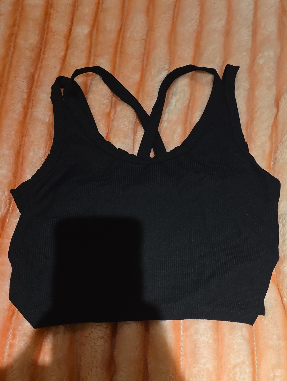 Black Ribbed Cross-Back Bralette — Torrid